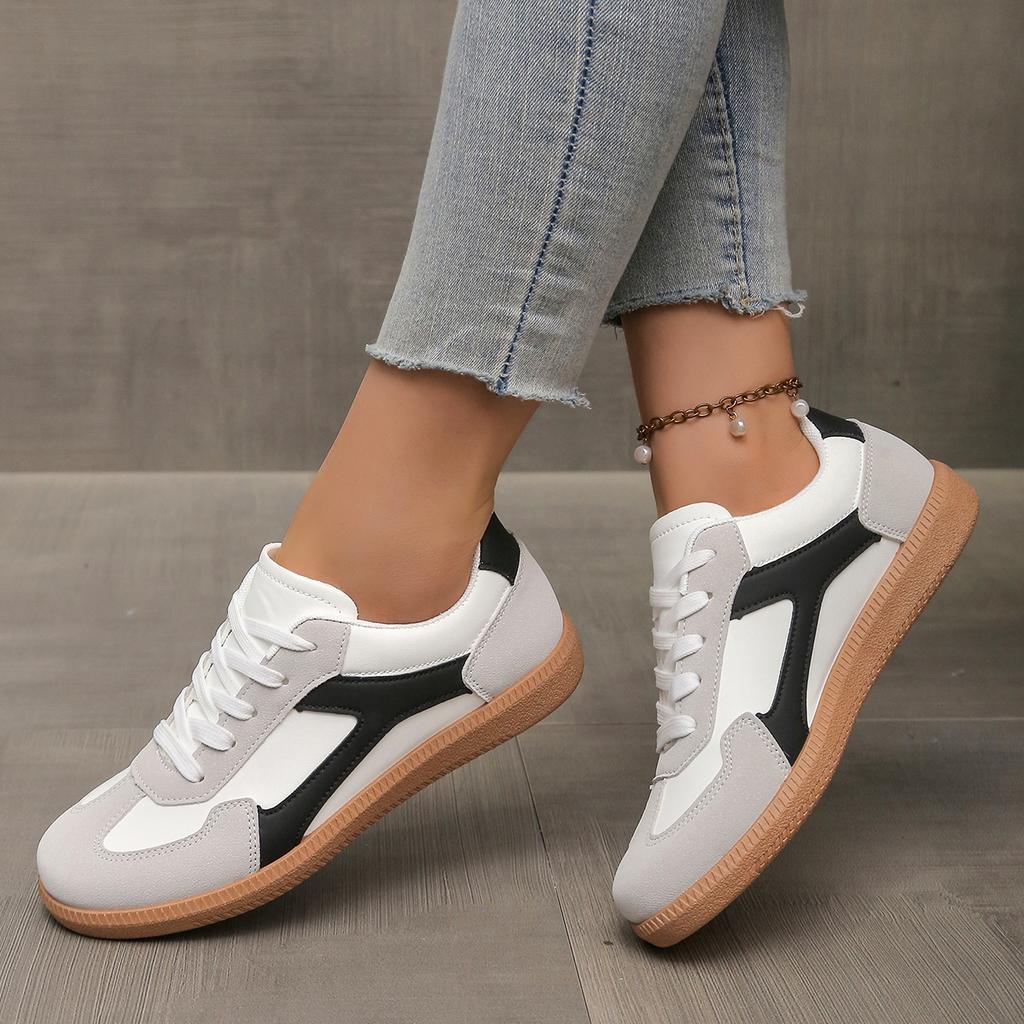 Breathable Ladies Sneakers Spring/autumn Fashion Round Toe Lace Up Casual Comfortable Walking Shoes for Women