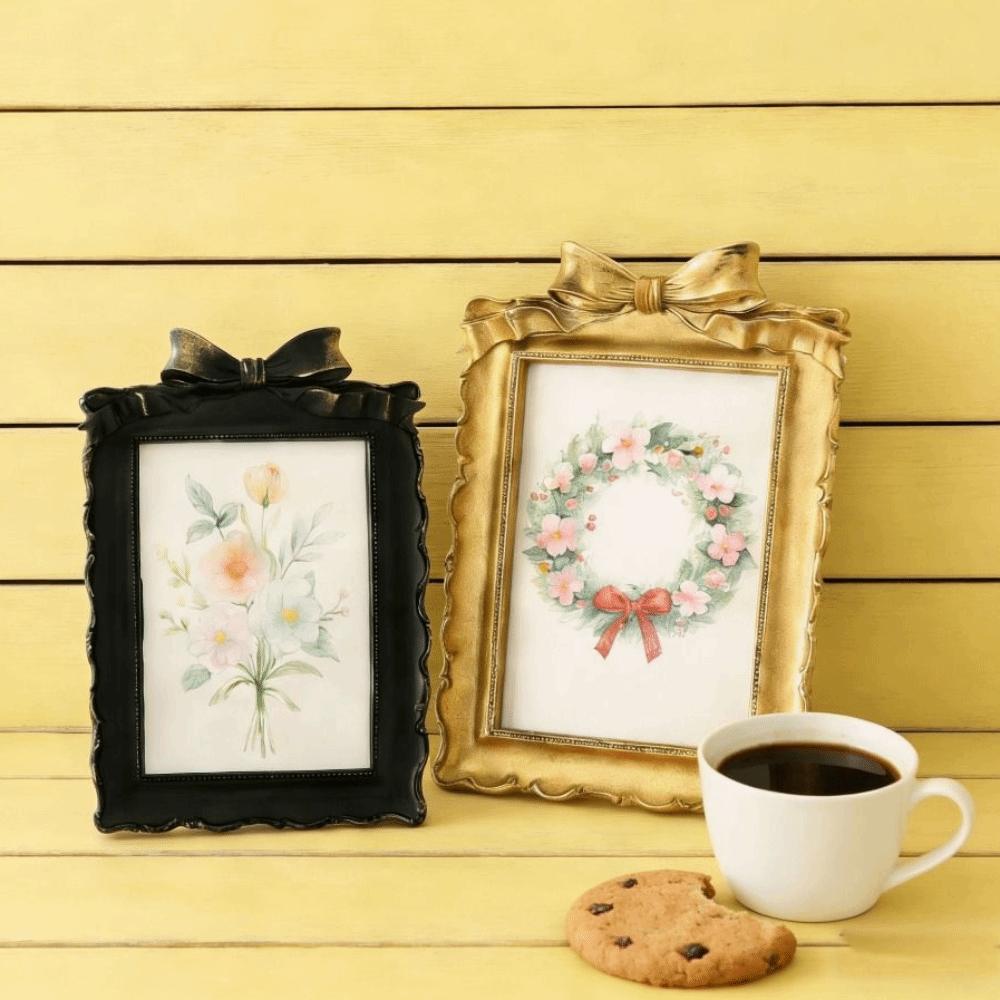 Elegant Vintage Picture Frame Ornate Details Retro Style Victorian Photo Frame Resin Exquisite Baroque Decor Frame