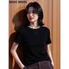 Basic House Damen Kurzarm T-Shirt aus Lyocell-Seidenmischung