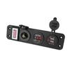 DC11V-11V  Dual USB Charger Socket Power LED Voltmeter Cigarette Lighter Socket ON Off Button Switch for Car Tool Accessories