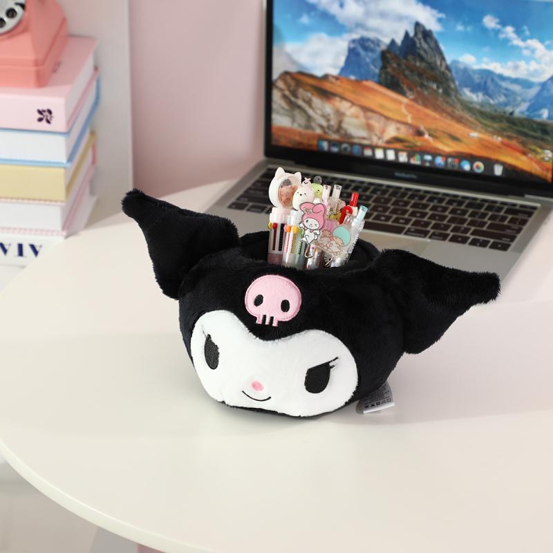 

Sanrio Kawaii Anime Pen Box Cute Cartoon Plush Stationery Makeup Brush Organizer Desktop Multi-Functional Organizing Box Gift