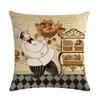 Chef Portrait Oil Painting Pattern Home Decor Cushion Cover Decorative Cotton Linen Throw Pillowcase Sofa Pillow Cover 45X45Cm