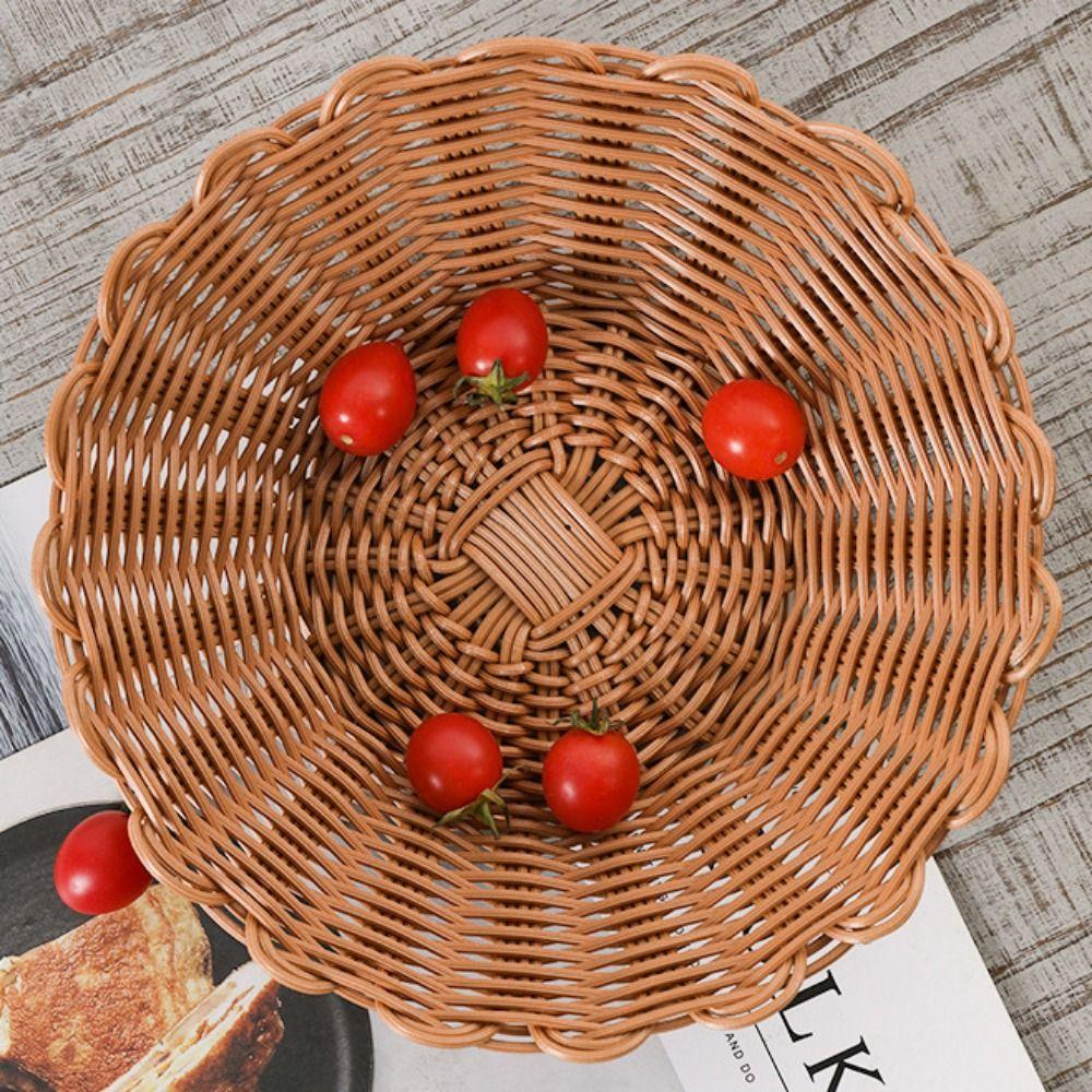 Round Display Platter Bread Fruit Kitchen Organization Basket Storage Basket  Home Shop Hotel