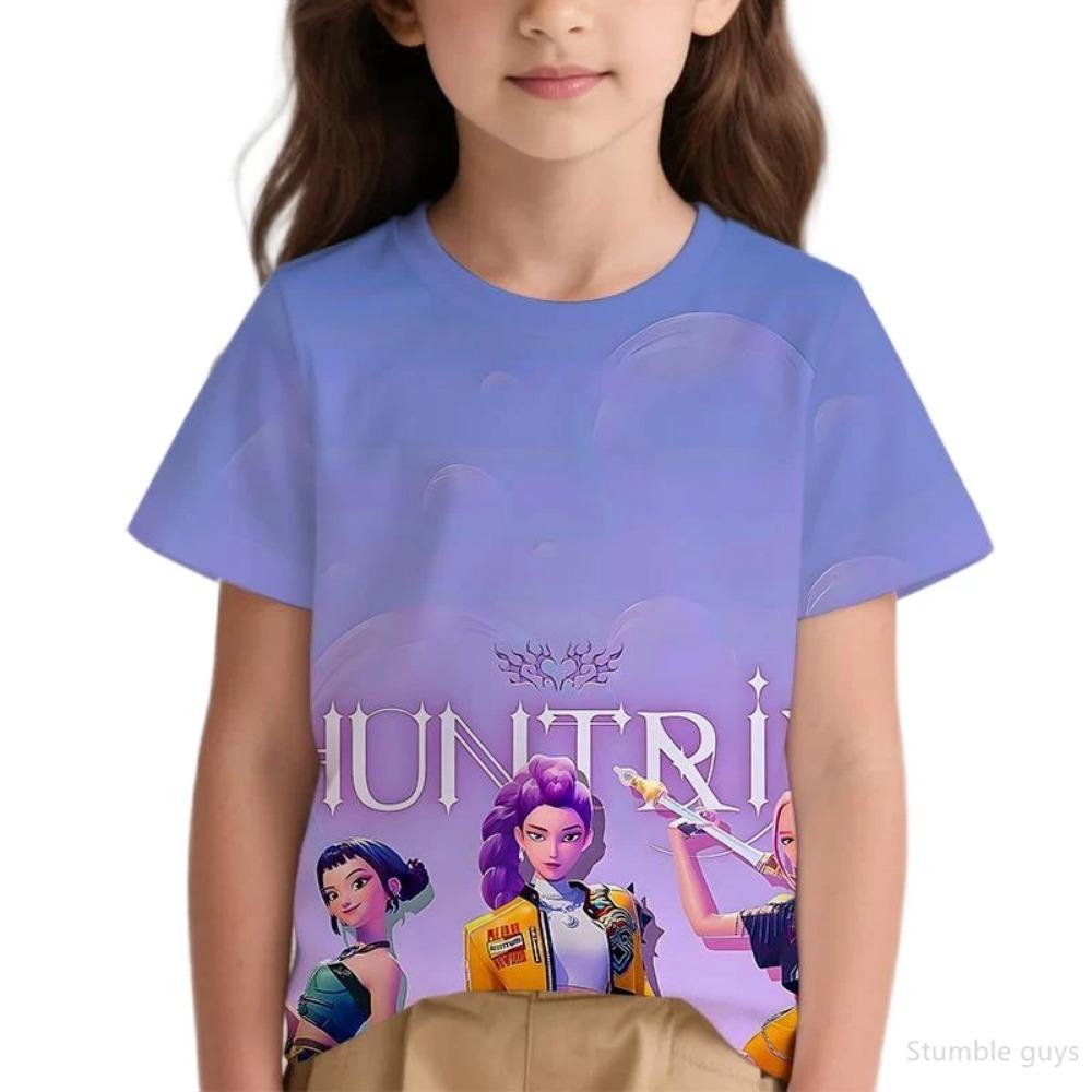 3-14A Maglietta Estiva 3D KPop Demon Hunters per Bambini Vestiti Ragazzi Abbigliamento Casual Ragazze