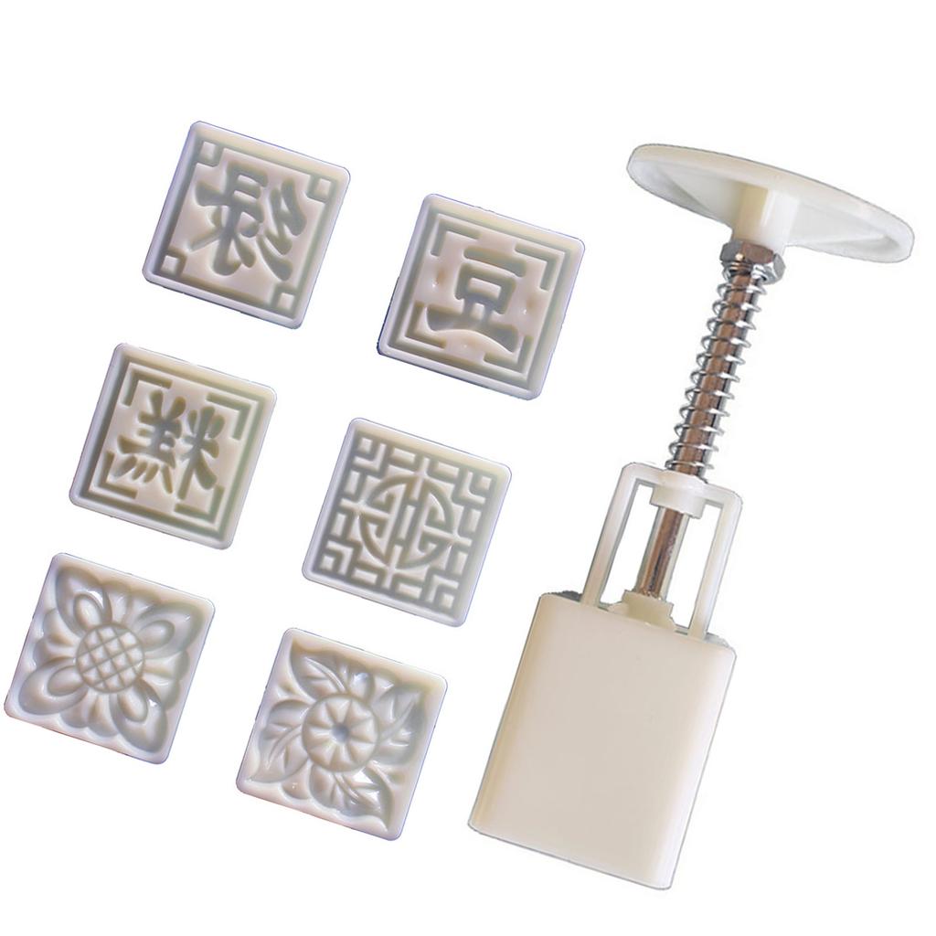 Square Moon Cake Press Molds Cookie Stamps Chinese MidAutumn Moon Cake Maker Decorating Tool for Making Cookie