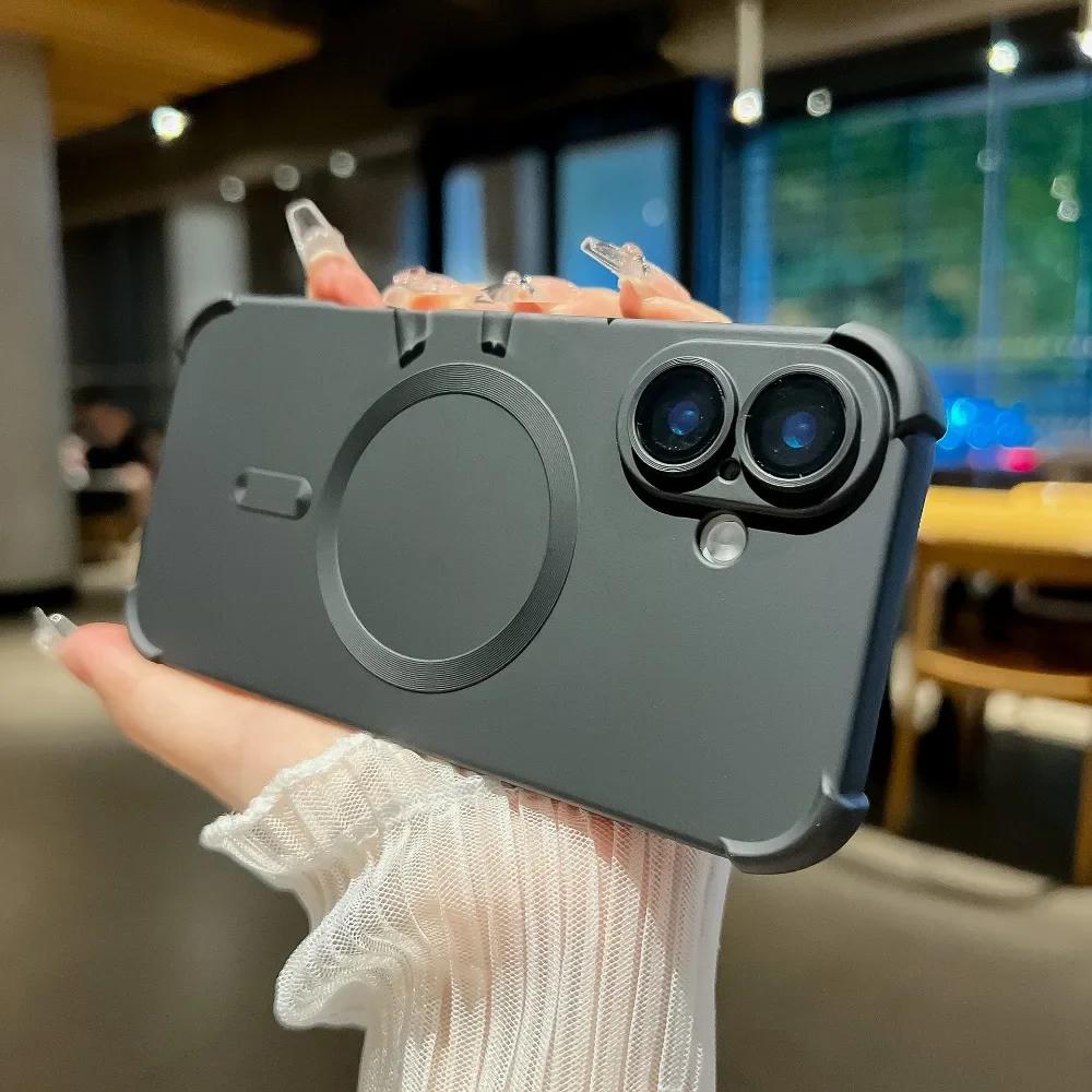 Gradient Color Shockproof For Magsafe Magnetic Phone Case with Camera Lens Protector for iPhone 16 Pro Max 15 14 Plus 13 12