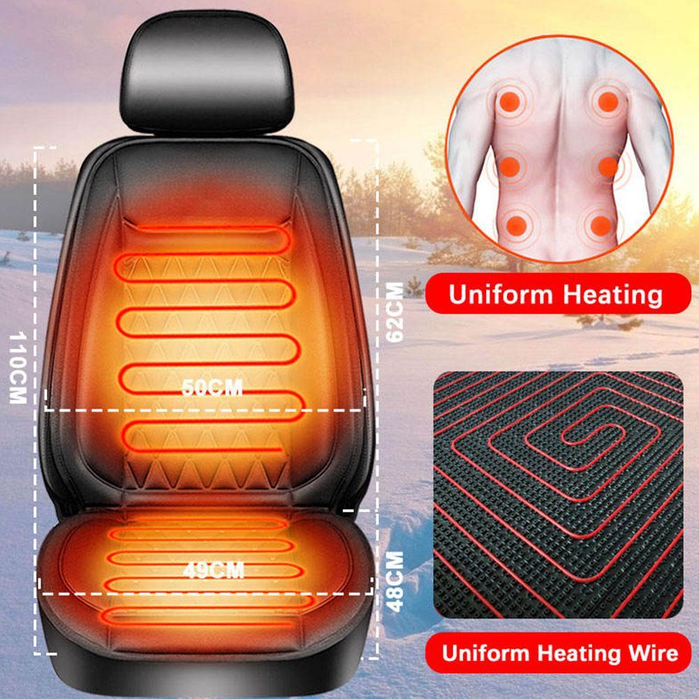Heated Car Seat Cushion 12V/24V Fast Heating Car Seat Covers Warm Winter Seat Cover Cloth/Flannel Heater Automobile G3I8