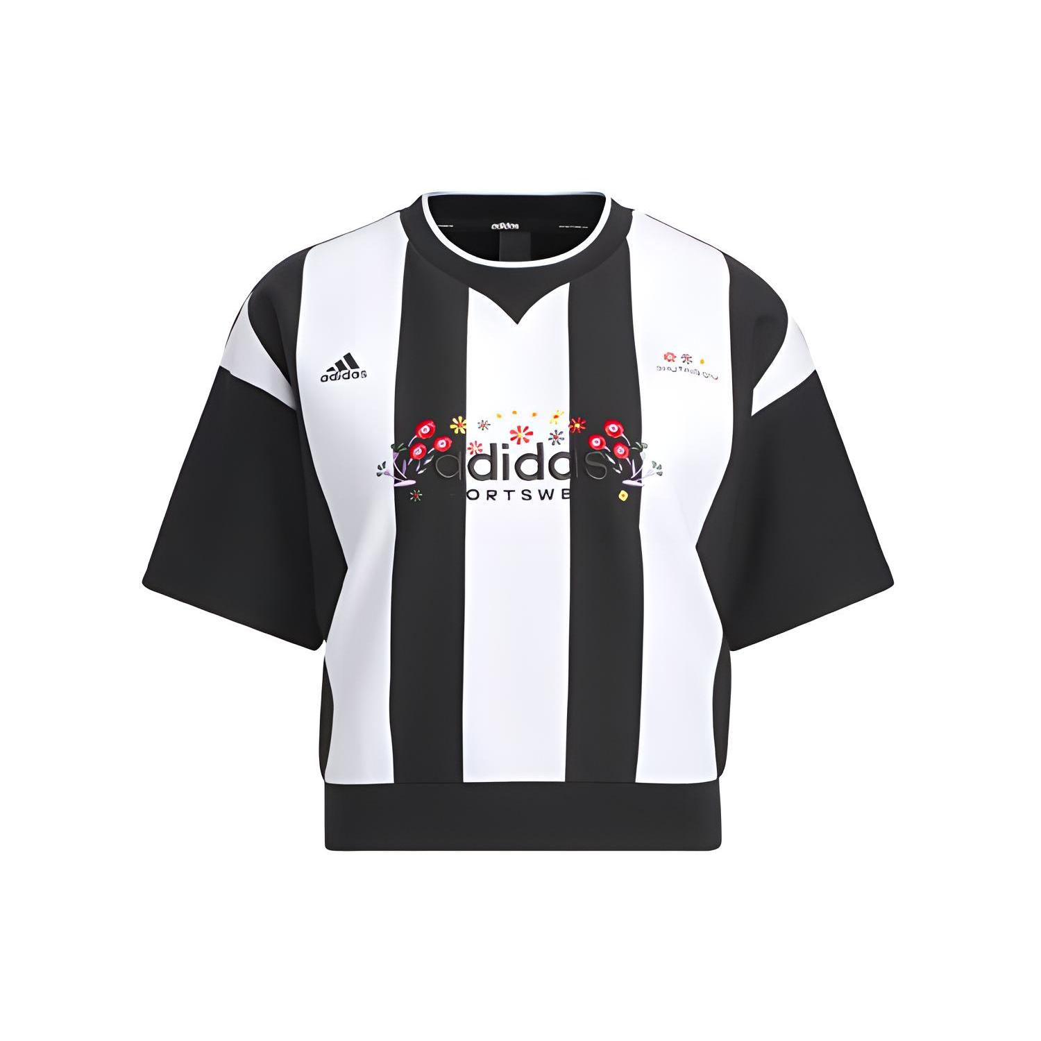 

Новая женская футболка Adidas с рукавом спущенного плеча, черная, IM8445 S