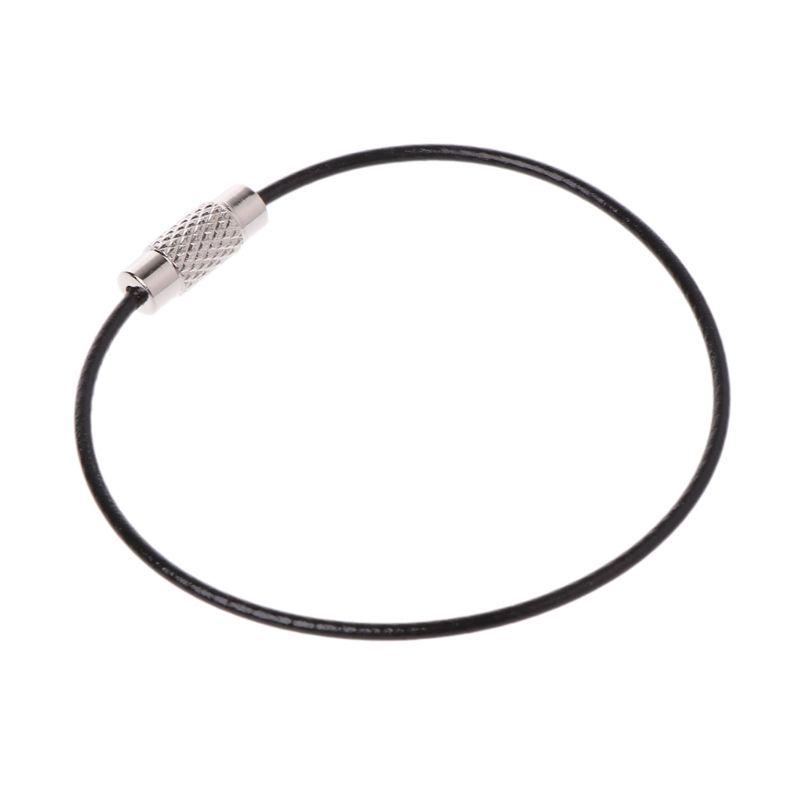 Colorful Stainless Steel Wire Keychain Cable Key Ring Chain Outdoor EDC Luggage Tag Loop Rope