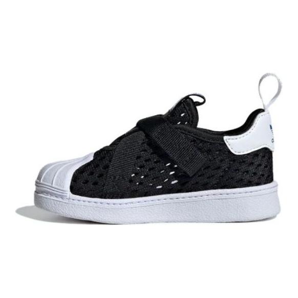 adidas Originals SST 360 3.0 Comfortable Shock Absorbing Durable Low Top Walking Shoes Baby Shoes Black White IE8199