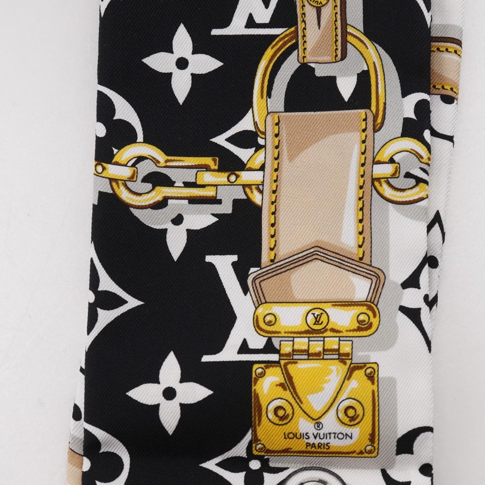 Louis Vuitton Bando Monogram Schal M78656 Confidential weiß/gold Seide Damen Gebraucht