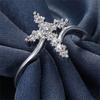 Cross Star Inlaid Zircon Ring With Box And Cloth Bag