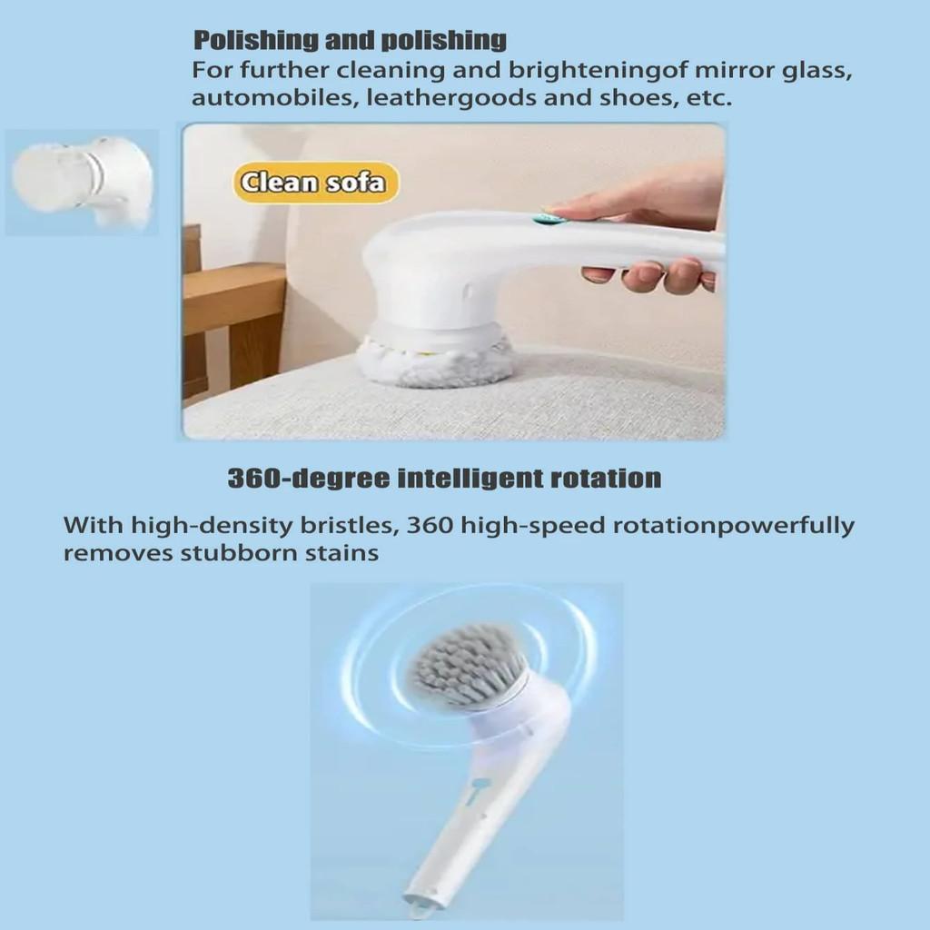Household Cleaning Brush Bathroom Sink Rotary Brush Power Spin Scrubber White Kitchen Appliances Electric Scrubber