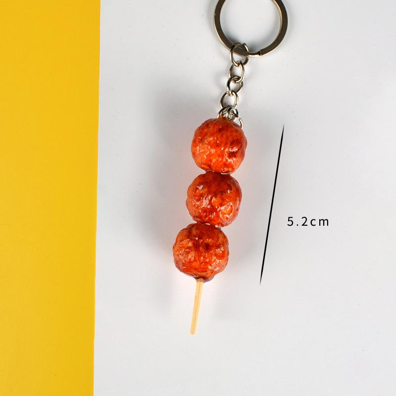 Spiedino di Calamari Pvc Porta Chiave Auto Chiave di Casa Cibo Finto Portachiavi Spiedino Simulatione Portachiavi Barbecue Moda Coreana Gioielli Ciondolo per Borsa