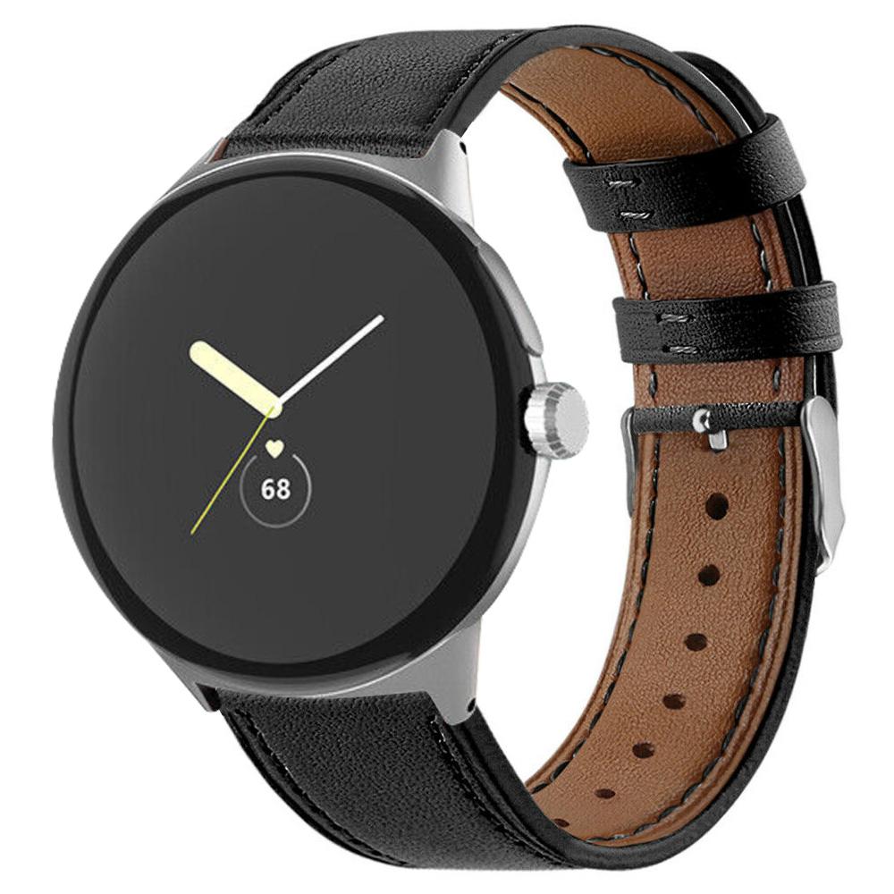 

Quick Release Watch Band for Google Pixel Watch 3 41mm/Watch 2/Pixel Watch Genuine Leather Watch Strap Replacement Part Black/Rose