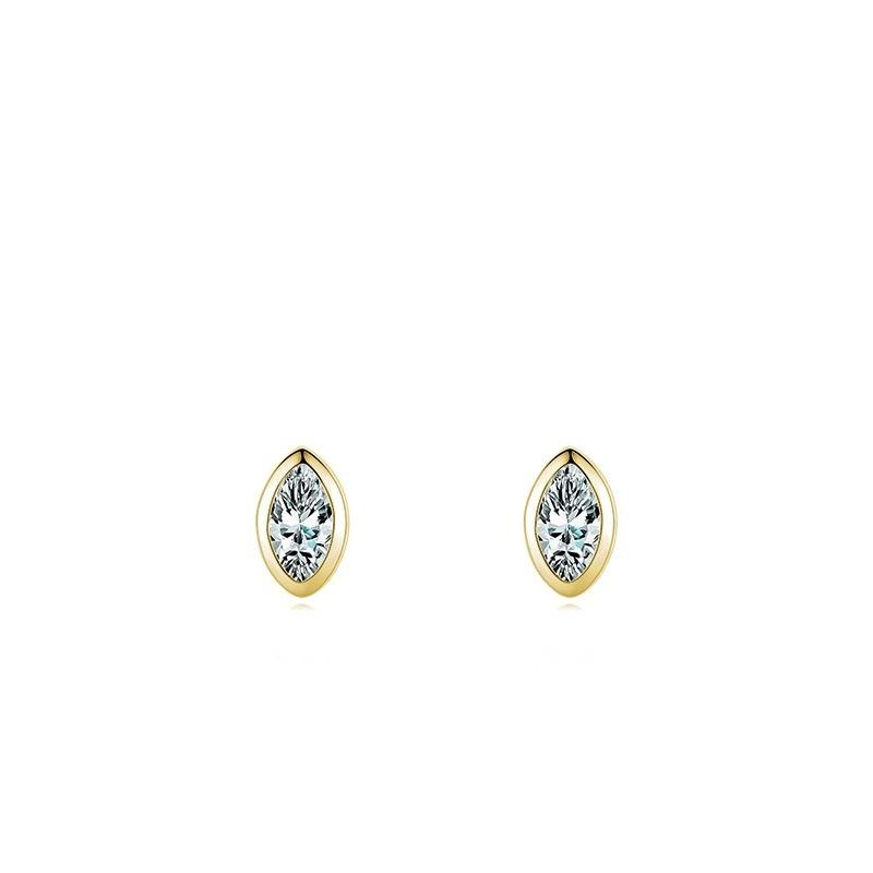 925 Sterling Silver Mini Grandmother Green White Horse Eye Zircon Stud Earrings Sleeping No Need To Take Off Small Earrings