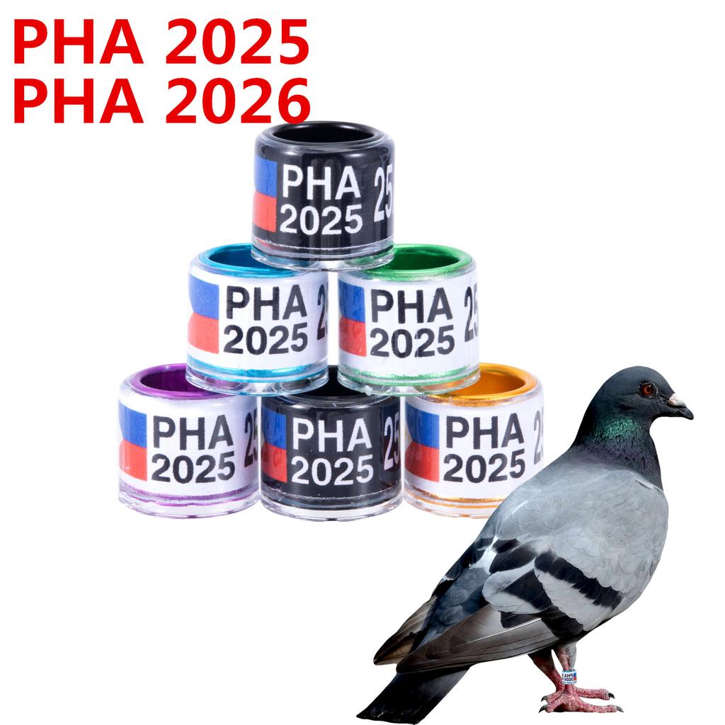 20 st 8 mm PHA 2025/2026 Duvfotsringar Aluminium Plast Fågel Papegoja Identifiering Fotring med Nummer Fågelbärande Tillbehör
