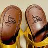 [USED] Rare color Louboutin sandals, size 36, gold, espadrilles, wedge soles