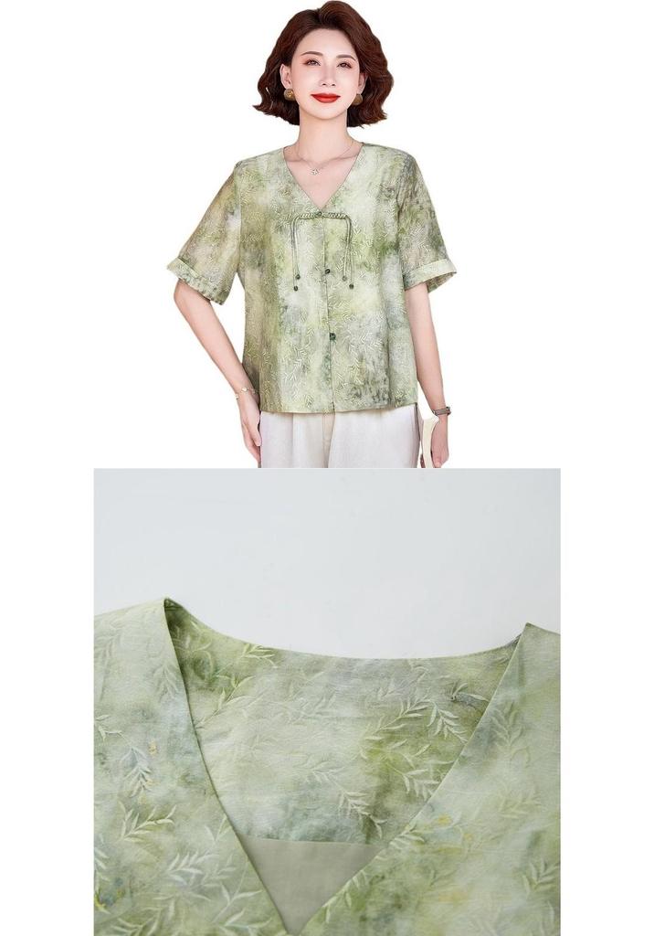 Summer Chiffon Tops - Short-Sleeved Tees for Middle-Aged & Elderly Women (2026 New Style)