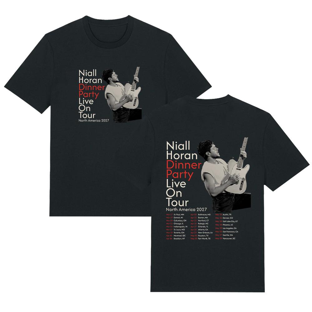 

Niall Horan Dinner Party Live Tour North America 2027 T Shirt Y2k Soft T-shirt Cotton Male Clothes Tee Shirt Unisex Tops XS чёрный