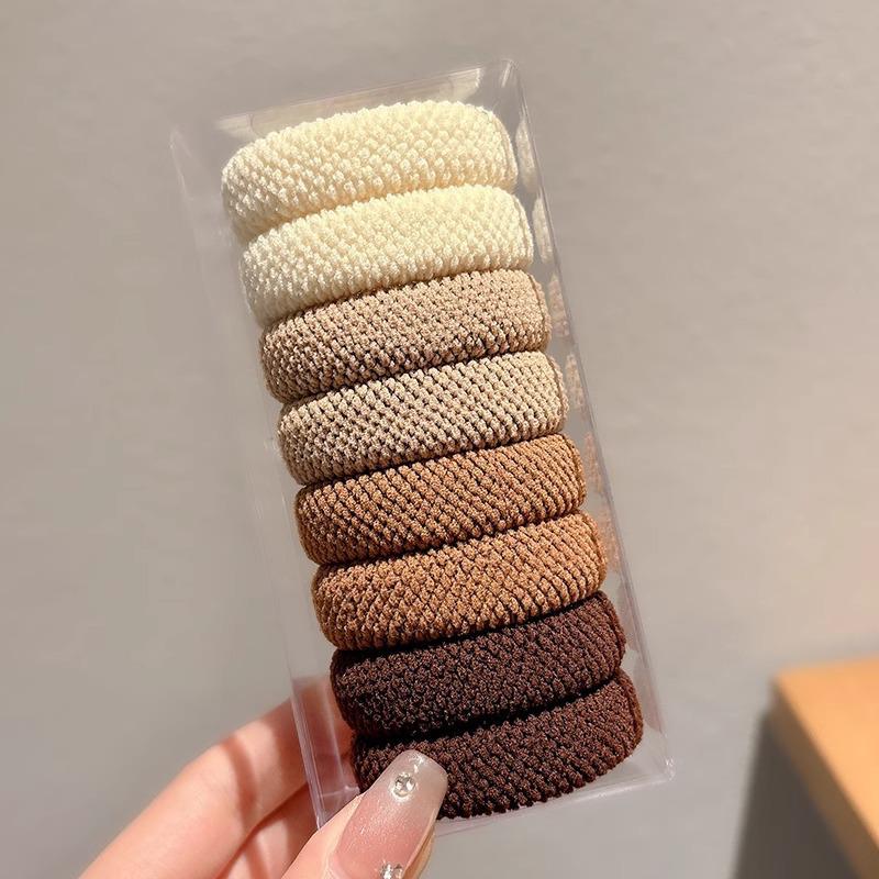 Kleiner Bär Hochelastisches Kaffee-Haargummi für Frauen und Mädchen - Langlebig, Schlicht und Elegant