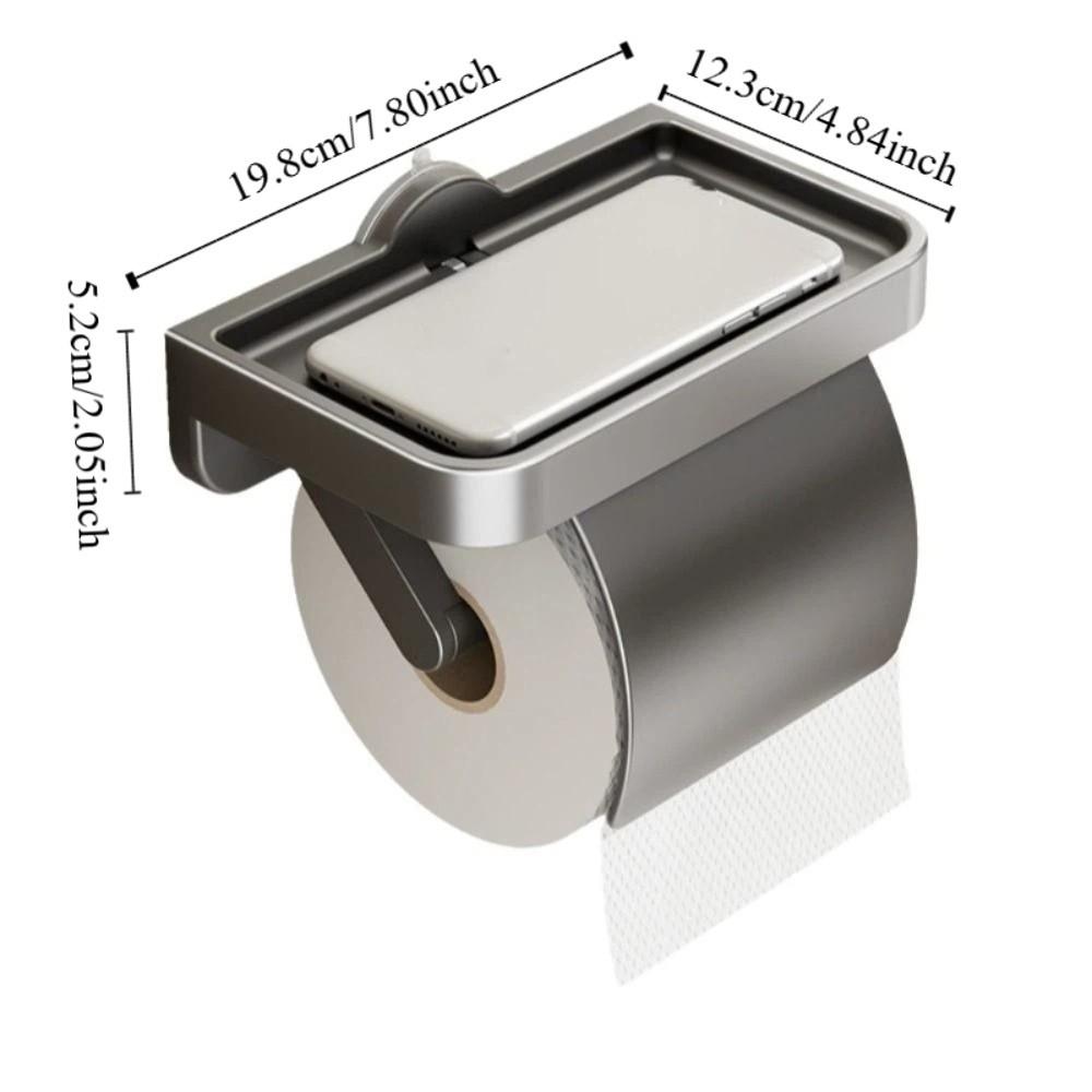 Wall-Mounted Paper Roll Storage Shelf No-Drill Toilet Paper Shelf Sturdy Tissue Rack Washroom