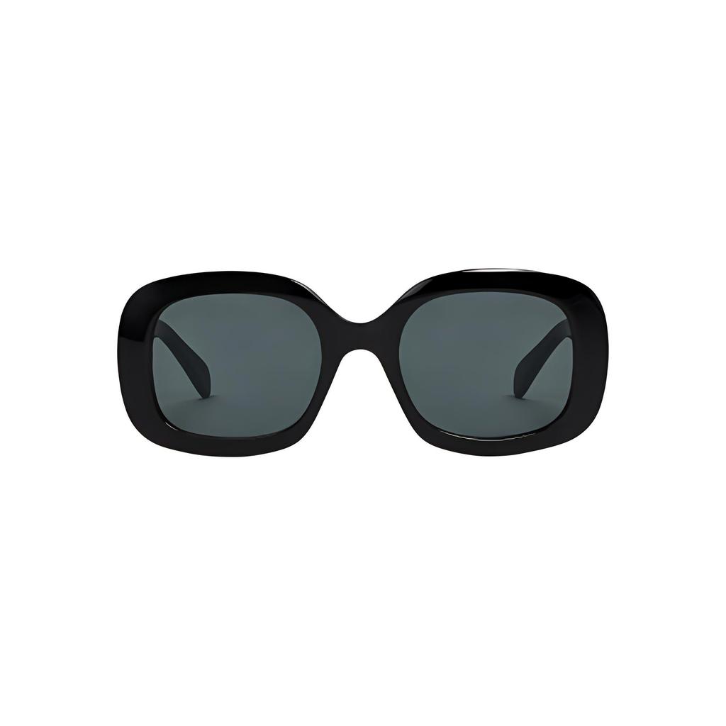 Celine Metal Patch Wide Frame Irregular Shape Sunglasses Women Sunglasses Black 4S262CPLB-38NO