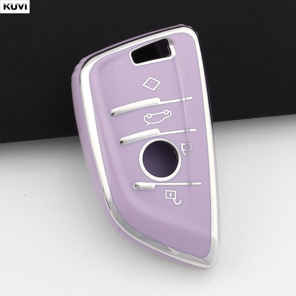 AYCCV1 Pink TPU Car Key Case Cover Shell Fob Keychain For BMW X1 X3 X5 X6 X7 1 3 5 6 7 Series G20 G30 G11 F15 F16 G01 G02 F48 Keyless