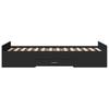 Bed Frame with Drawers Black 75 x 190 cm Particleboard
