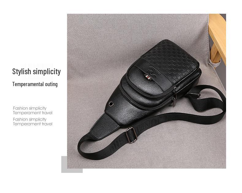Men's Korean Style Casual Chest Crossbody Bag - Small PU Shoulder Travel Backpack