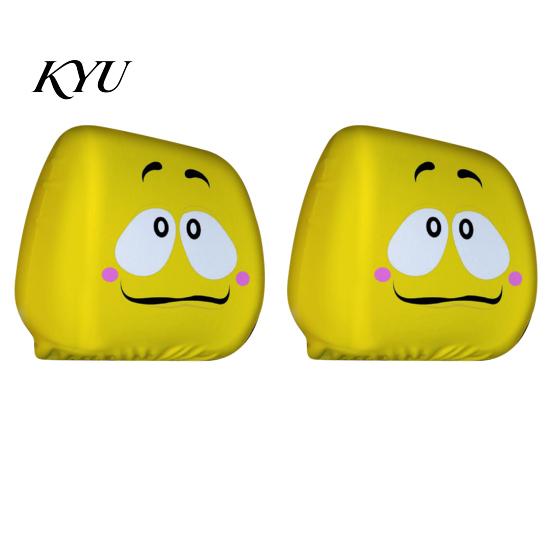 Universal Fit Vehicle Interior Decor Car Headrest Cover, Funny Horror Cartoon Print, Stretchy Seat Easy Install Sleeves Protector, Auto Decoration for