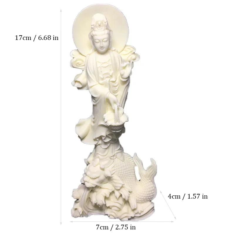 Dragon Fish Guanyin Bodhisattva  Characters Statue  Chinese Buddha Home Room Office Feng Shui Decorative Statue