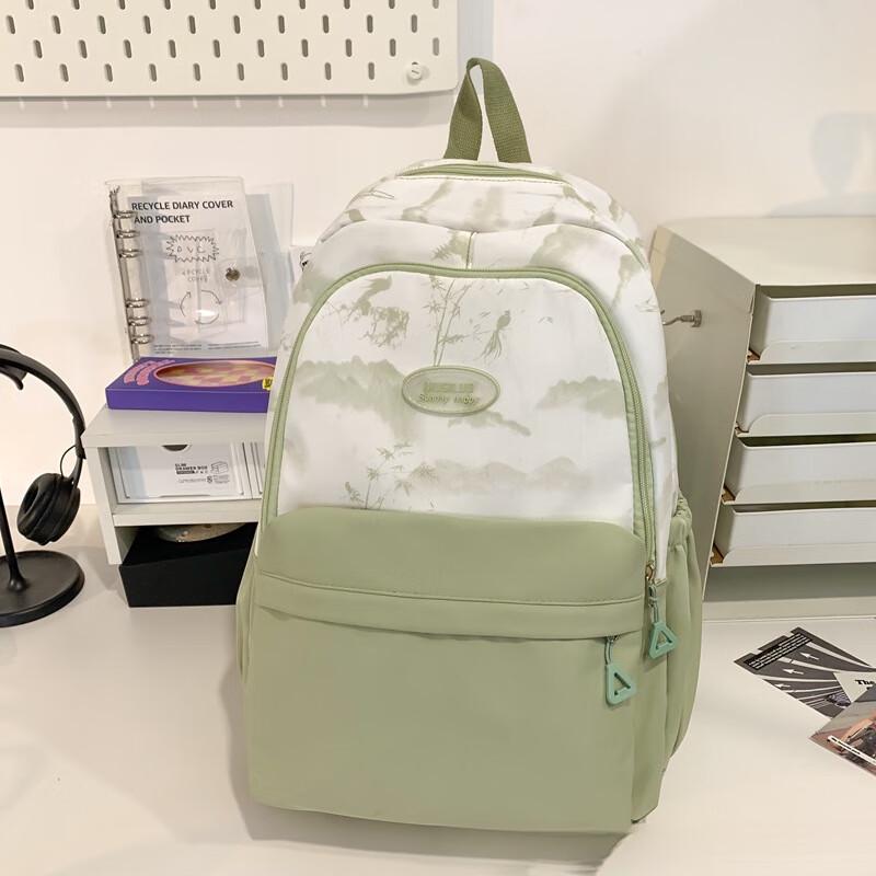 Li Shen New Chinese Style Color-Block Student Backpack