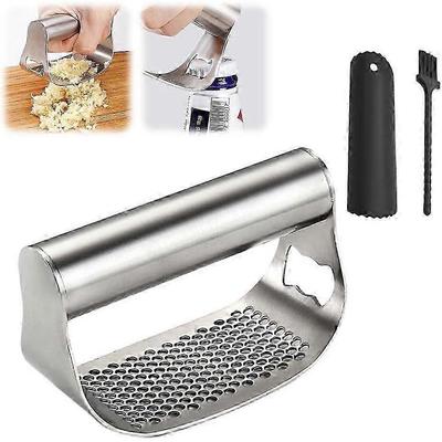 Stainless Steel Garlic Presser, 2024 New Stainless Steel Garlic Mincer for Smash Less