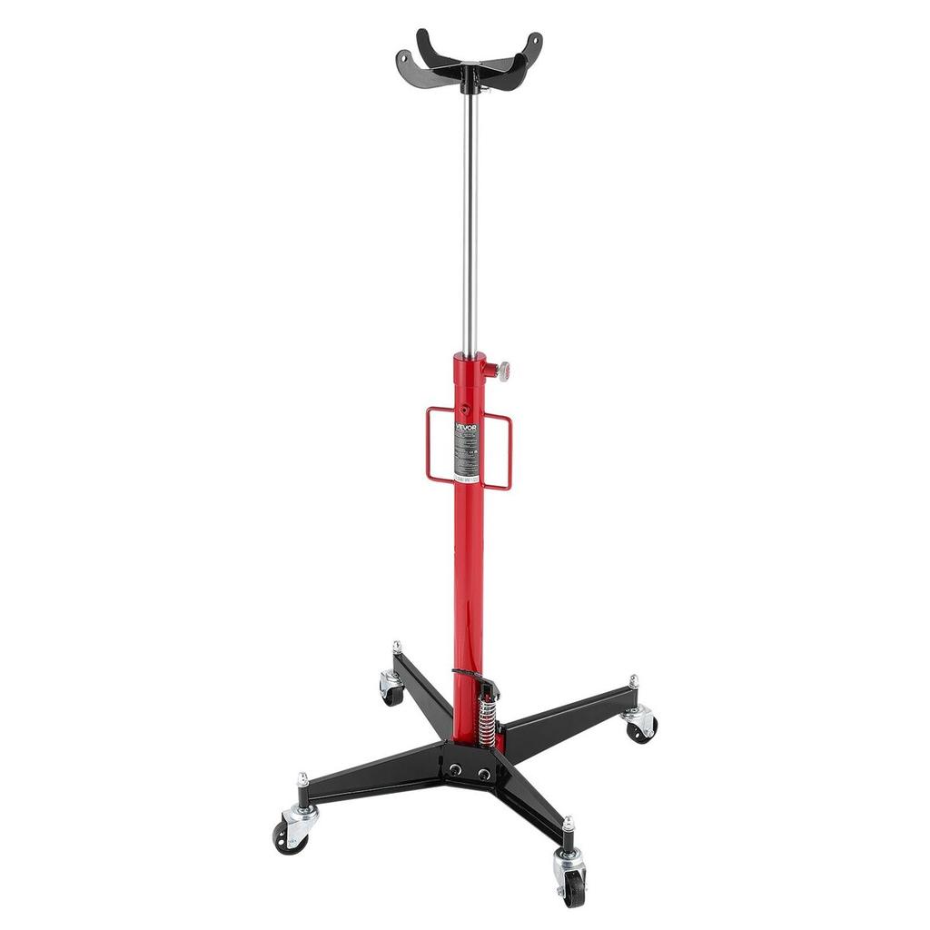 Hydraulic Transmission Jack, 1100 Lbs / 0.5 Ton Lifting Capacity Telescoping Transmission Jack with Foot Pedal, 360° Swivel Wheel, 112-187 Cm High