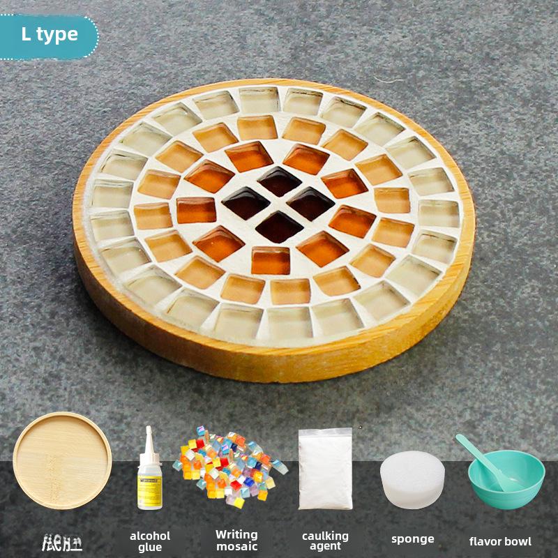 Bamboo Mosaic Coaster DIY Kit for Students and Kids
