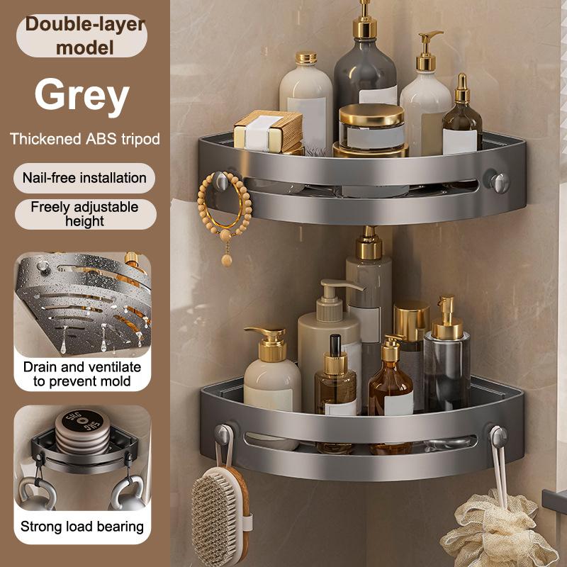 Three-Story Bathroom Nail Free Rack Shower Corner Rack Plastic Shampoo Rack Shower Supplies Storage Rack Bathroom Accessories