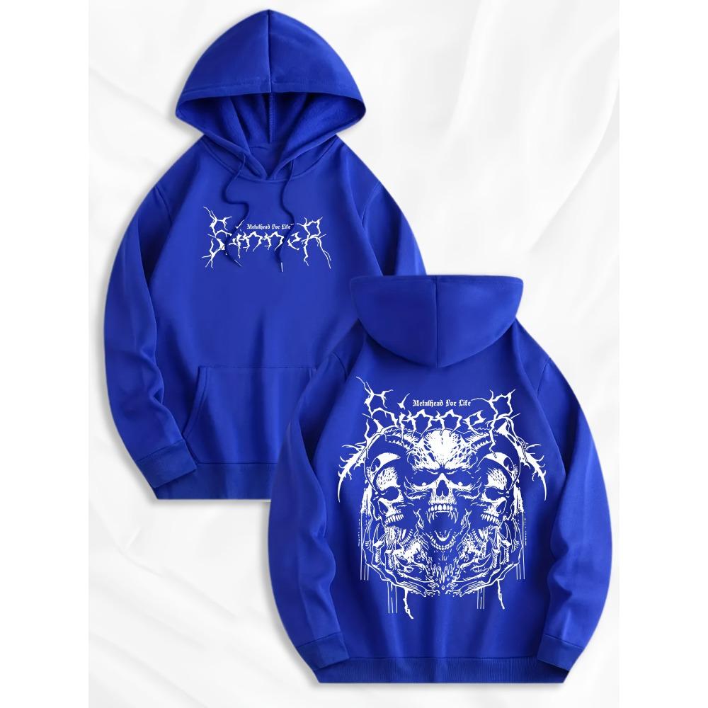 Men's Fashionable Printed Hoodie with Kangaroo Pockets and Front and Back Prints, Trendy Design, Preferred for Casual Wear