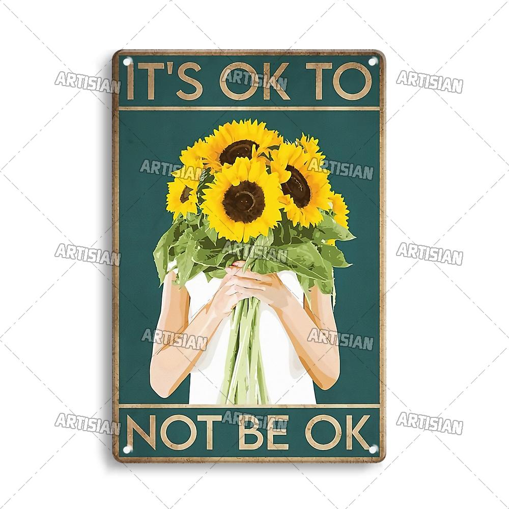 Artisian Gypsy Metal Plate Hippie Tin Plaque GIRL SUNFLOWER Decorative Sign Wall Decor Garage Bar Pub Club Hotel Kitchen Home