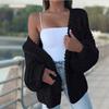 Women's Long Sleeve Batwing Cardigan Sweater - Plush, Loose, Plus Size Knitted Outerwear