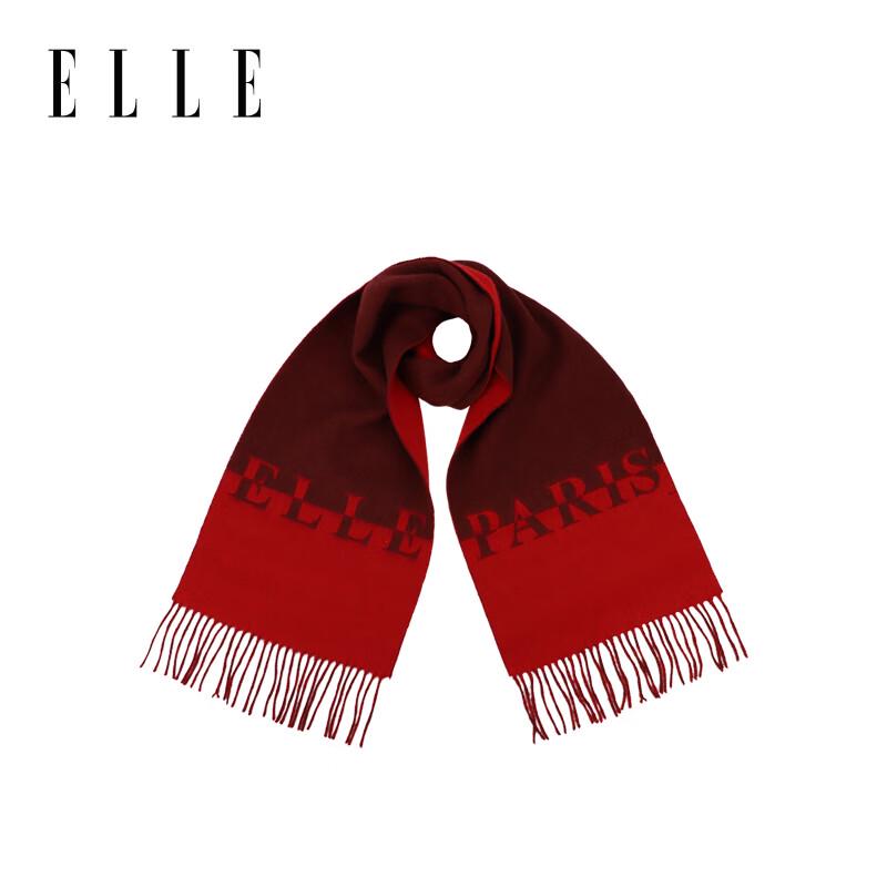 ELLE Women's 100% Wool Double-sided Jacquard Scarf