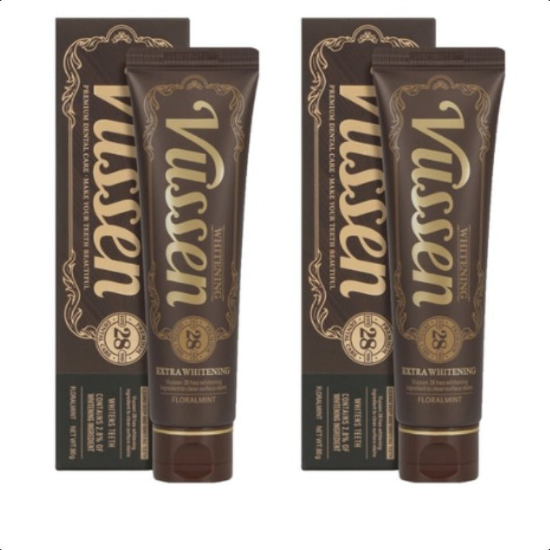 VUSSEN 28 Teeth Whitening Gel,Toothpaste Floral Mint Flavour 80g