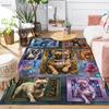 Frenchie Frames Neon Cityscape Pattern Rug Floor Mat for Living Room or Bedroom Soft and Comfortable Carpet a Gift for Birthday and Holiday.