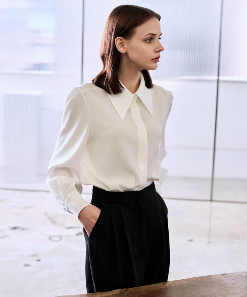 Rank 5 [Mudy] Big Collar Blouse [] Big Collar BlouseWhite