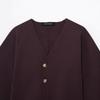 TAOP&ZA Women's Spring V-Neck Slim-Fit Double-Breasted Knitted Cardigan 