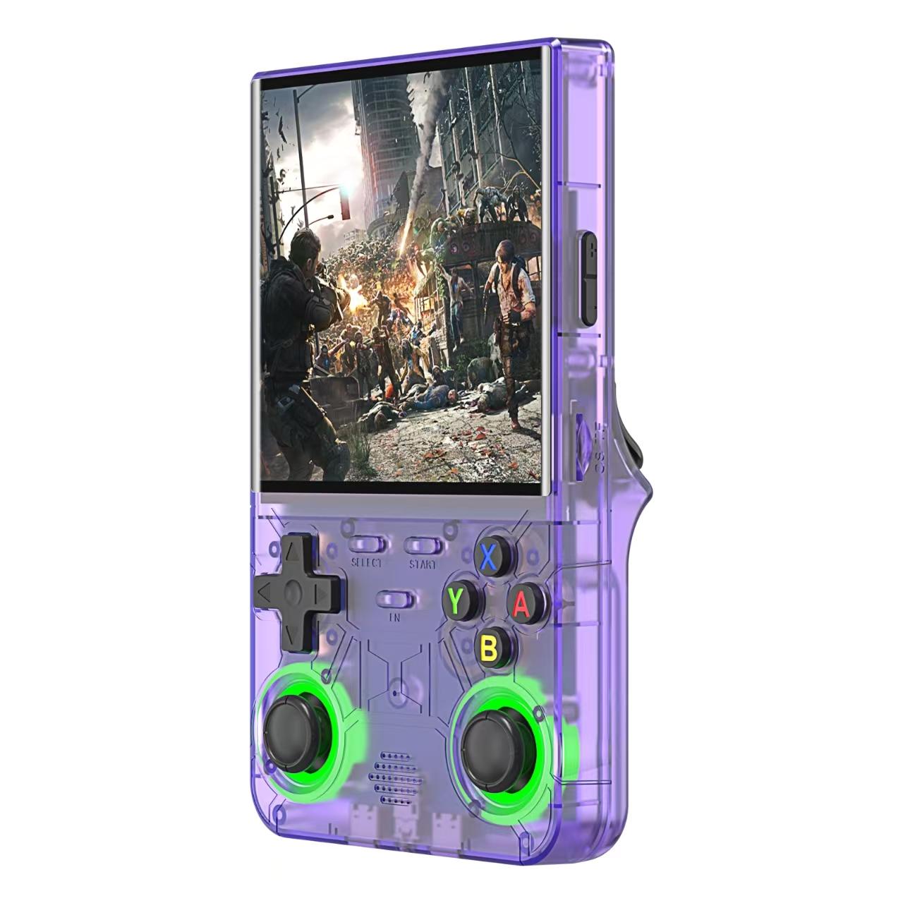 

Retro R36 ultra Handheld Video Game Console 4.0 Inch IPS Screen 128GB Preloaded Games Portable Pocket Player Linux System 64GB фіолетовий