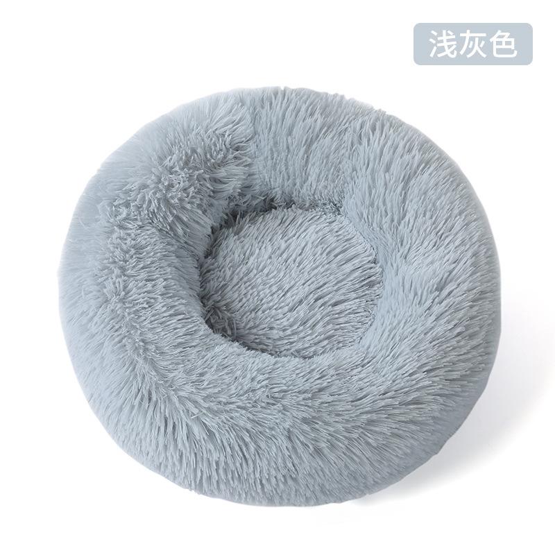 50-80cm Round Pet Bed Long Plush Cat House Dog Bed for Medium Dogs Soft Cat Nest Kennel Dog Mattress Pet Supplies