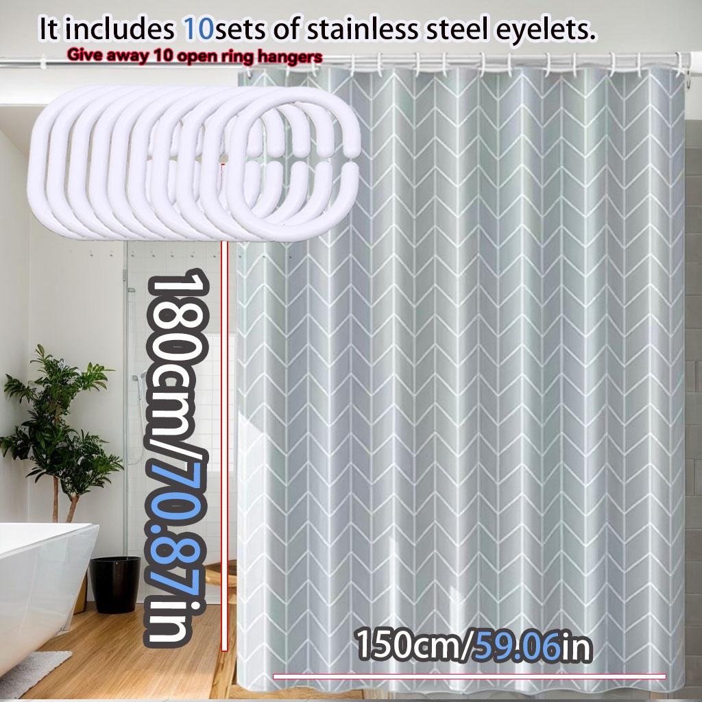 Advanced Grey Mesh Shower Curtain Nordic Wind Waterproof Bathroom Curtain Toilet Dry Wet Separation Peva Material Waterproof