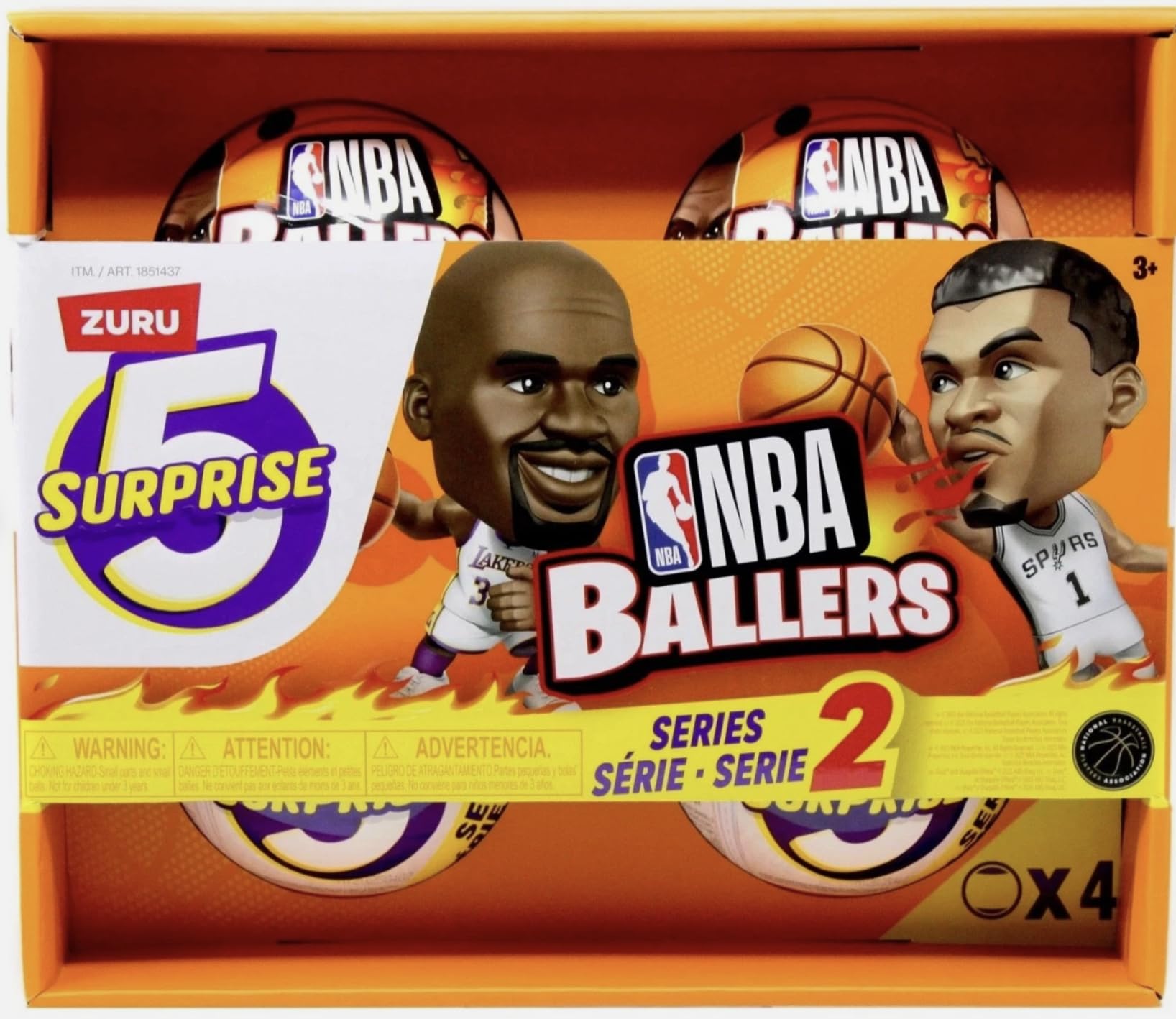 

ZURU 5 Surprise NBA Ballers Серия 2 Официальные коллекционные фигурки и аксессуары НБА – Сюрприз Распаковка Игрушки для баскетбола (4 капсулы)