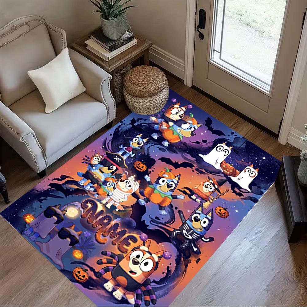 Christmas Pals Celebration Customized Name Floor Rug Office Rug Design for Game Room Balcony Entryway Outdoor Antislip Carpet Decorate Offices